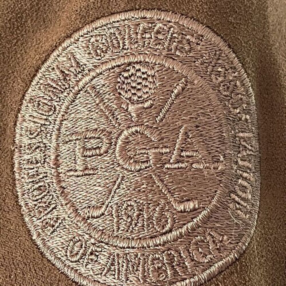 PGA Zero Restriction ZR Mens Sz‎ L Full Zip Jacket Coat Microsuede Golf PGA Logo